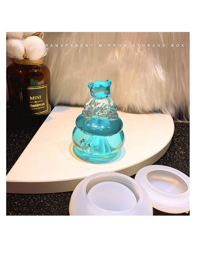Y&D Small Jar Resin Molds with Lid Silicone Epoxy Casting Mold for Bottle DIY Mini Jewelry Tray Container Storage Trinket Box, Ring Holders, Soap Dish, Home Decoration  - Image 2