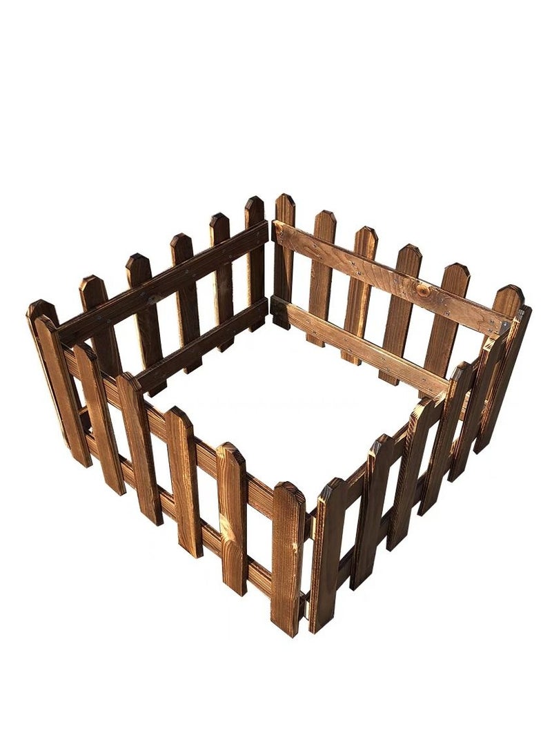 LINGWEI Wooden Garden Edging Border Decorative Fence Brown 160x40x1cm - Image 4