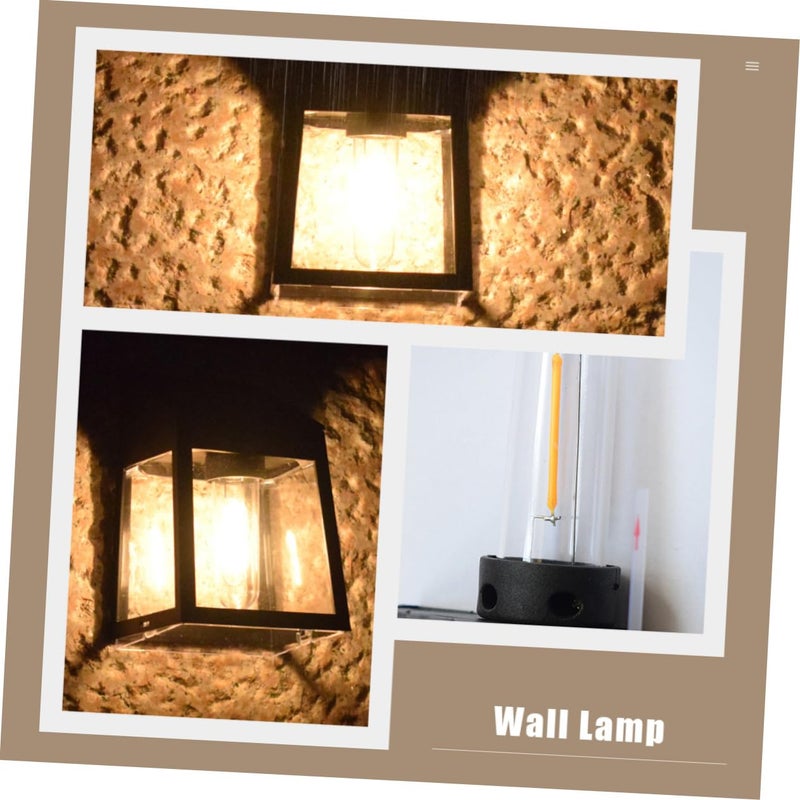 Solar Powered LED Wall Lamp Outdoor Weatherproof Warm Light Garden Patio Pathway - Image 3