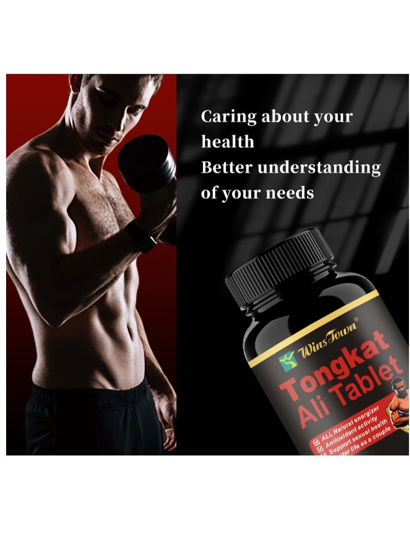 وينز تاون مستخلص تونغكات علي 1200 ملغ، حلوى الطاقة للرجال، منشط طبيعي بالكامل، نشاط مضاد للأكسدة، حياة الخليط كزوجين، 60 قرصًا - Image 2