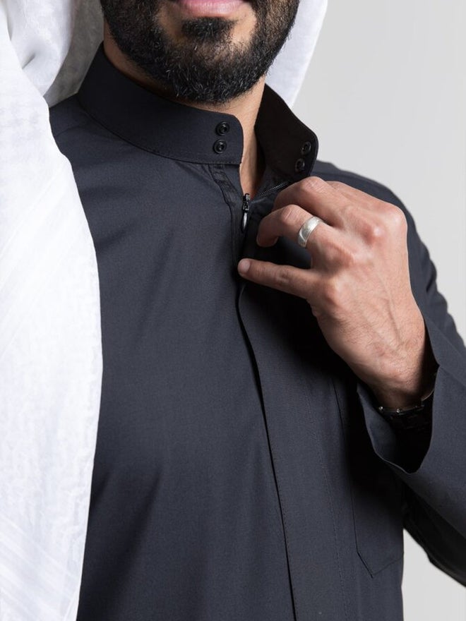 الشياكة توب كلاسيك رجالي صيفي، أسود - 59 بوصة - Image 5