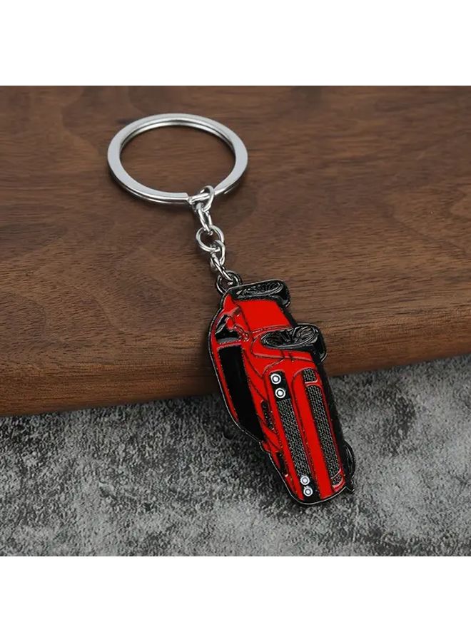 Red Zinc Alloy Modified Car Keychain 3D Metal Pendant Gift With Enamel - Image 4
