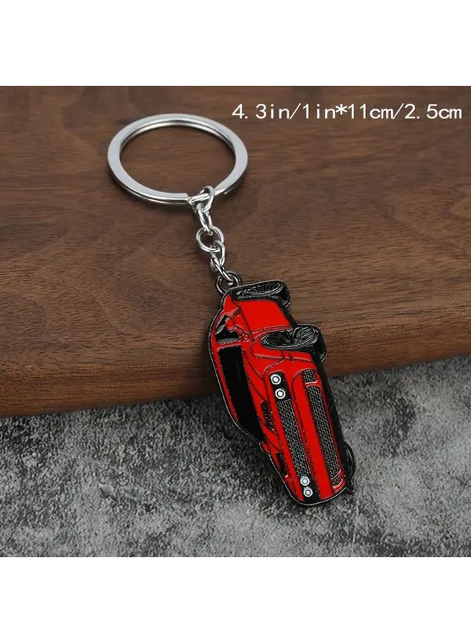 Red Zinc Alloy Modified Car Keychain 3D Metal Pendant Gift With Enamel - Image 2