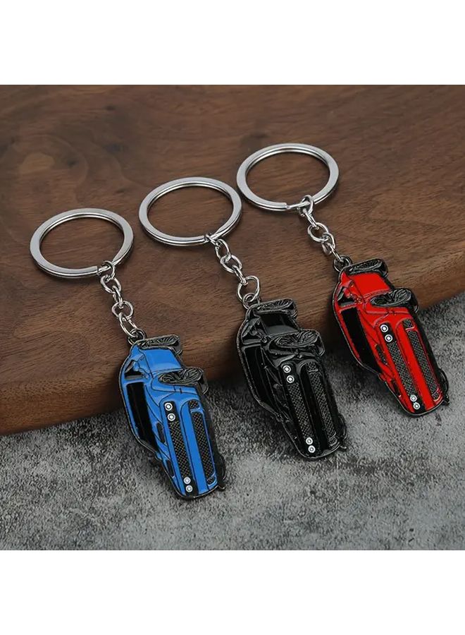 Red Zinc Alloy Modified Car Keychain 3D Metal Pendant Gift With Enamel - Image 1