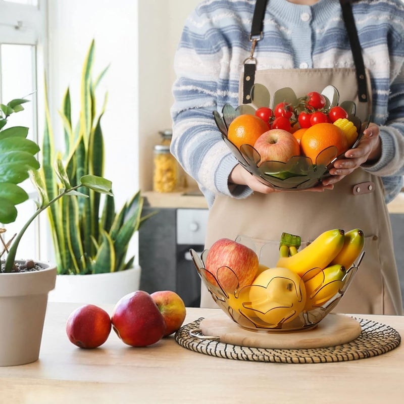 OffyBird Transparent Petal Shaped Fruit Basket, Elegant Decorative Fruit Bowl, Flower Cutout Snack Tray for Vegetables, Bread, Candy, Multipurpose Display Bowl for Dining, Kitchen & Home - Image 5