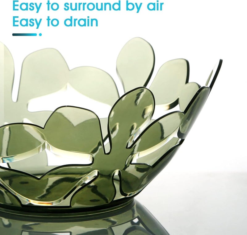 OffyBird Transparent Petal Shaped Fruit Basket, Elegant Decorative Fruit Bowl, Flower Cutout Snack Tray for Vegetables, Bread, Candy, Multipurpose Display Bowl for Dining, Kitchen & Home - Image 4