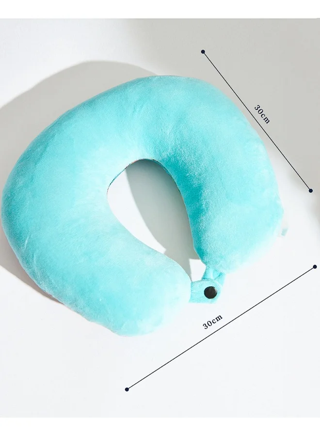 Chumbak Jaipurscape Travel Pillow with Plush Eye Mask | Stylish and Trendy Printed Neck Pillow for Travel/Home/Office | Travel Essentials | Cushion Neck Pillow | Flight Accessories | Trip Essential