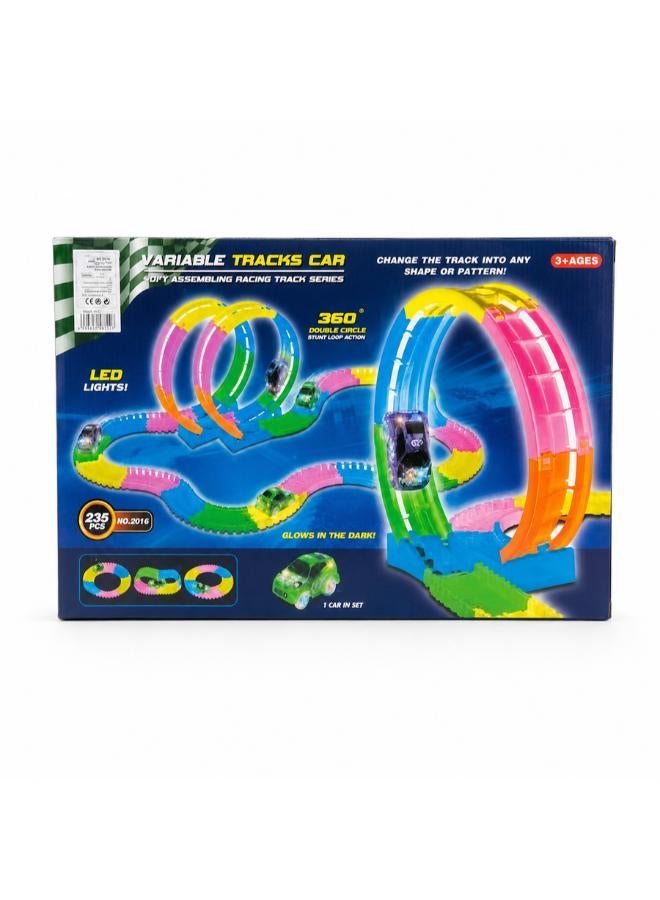 Variable Tracks Car Glow Racing Track Set – 235 Pieces - Image 1