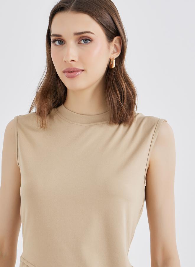 تايك تو بلوزة بلا أكمام بتفاصيل غير متماثلة الطول - Image 3