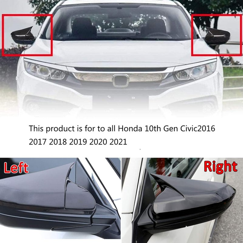 Lotcesfun Rearview Mirror Cover for Honda Civic 2016-2021 - Image 3