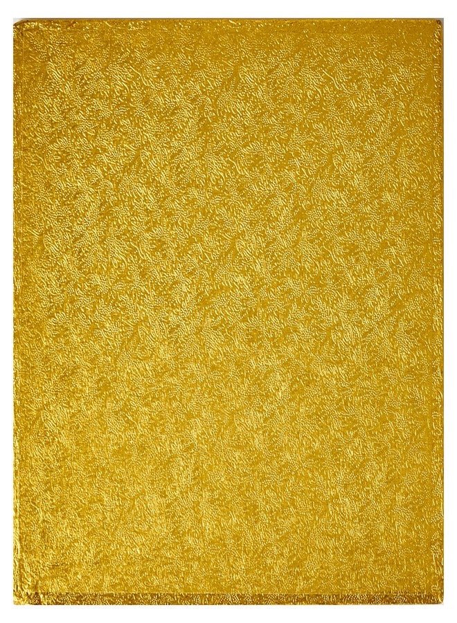 DecoPac Square Cake Drum, Foil Covered Cake Drum, Sturdy Half Inch Thick, Pack of 5, Gold - 8 Inch - Image 1