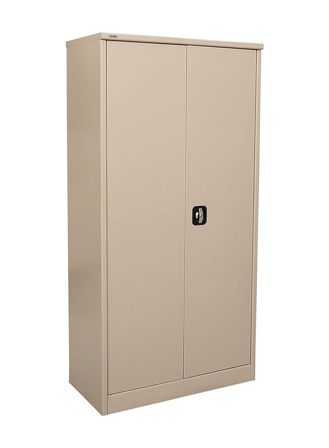 RIGID Steel Office Cupboard | Curved Shape Closet Cabinet with 3 Adjustable Shelves & 4 Compartments | Storage Cabinet with Swing Doors (Beige, 183H x 91.4W x 47.5D cm), Pre-Assembled - Image 4