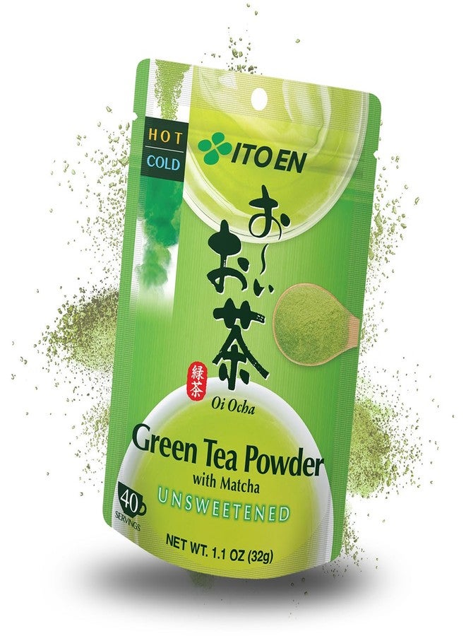 Ito En Oi Ocha Green Tea Powder + Matcha, Unsweetened, 1.1 Ounce Pouch - Image 1