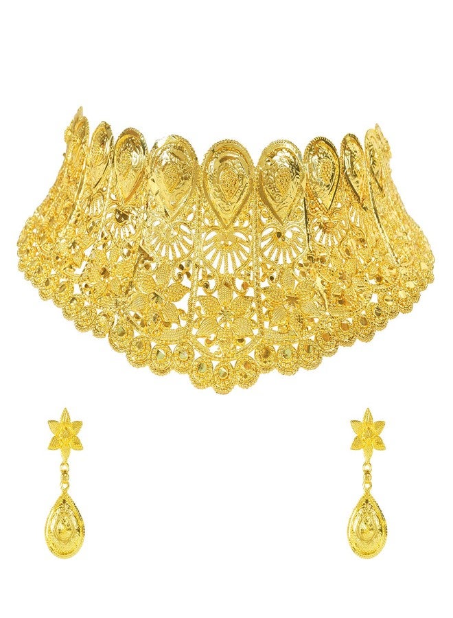 Bodha Traditional Indian One gram Gold Bridal DulhanGold Plated Hi Micron Choker Jewellery Set for Women (SJ_2807) - Image 1