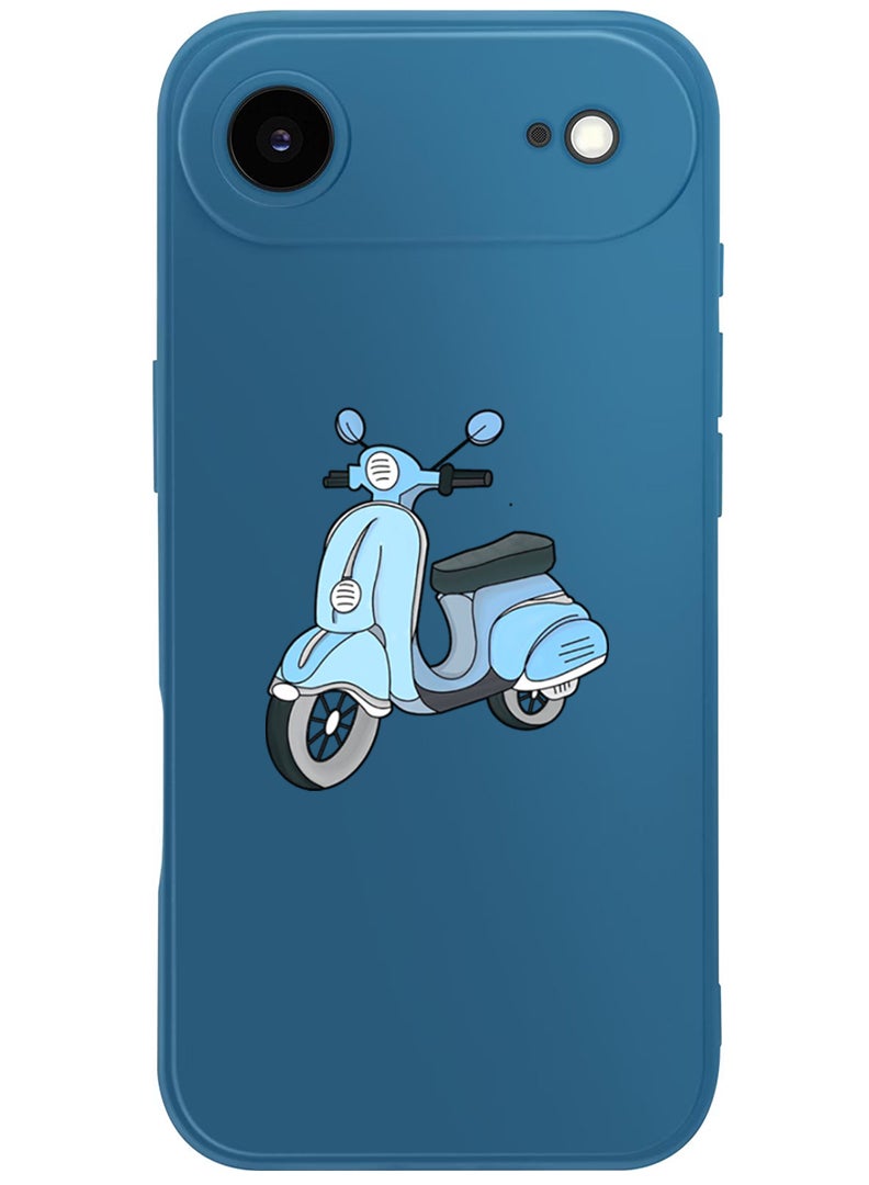 Theodor Protective Slim Fit Case Liquid Silicone Cover with Full Body Protection Anti-Scratch Shockproof Case For Apple iPhone 17 Air (Blue) Scooter - Image 1