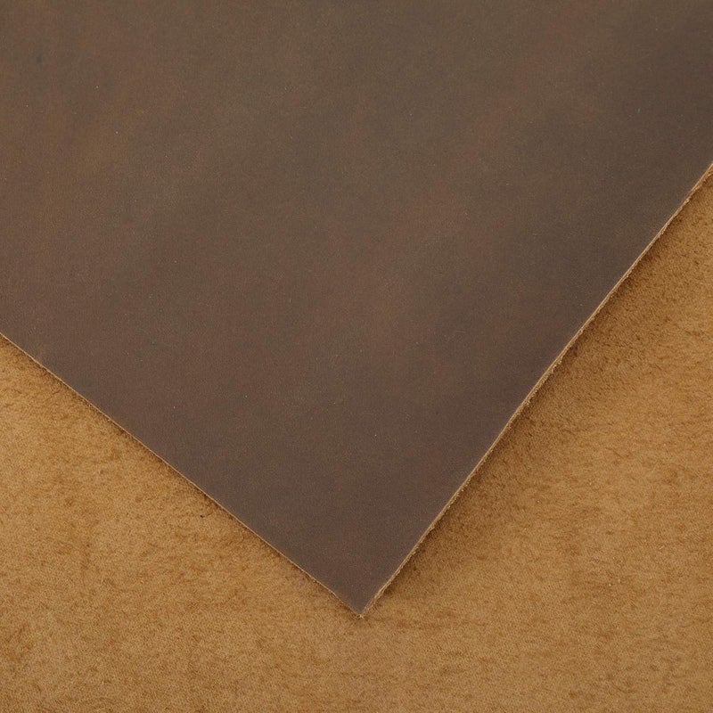 DeShan Tooling Leather 4.5-5oz/1.8-2.0mm Thick Finished Grain Cowhide Leather Cow Skins Crafts Hobby Sewing Tooling Workshop Crafting Pre-Cut Leather Hides Leather Sheet (9"x12", Dark Brown) - Image 2