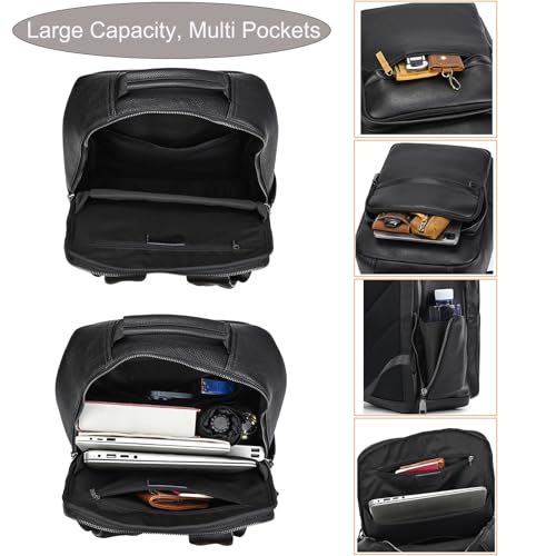 LUUFAN Genuine Leather Shoulder Bag Men Women Casual Backpack Slim Daypack Laptop Rucksack Business Travel Outdoor Bag - Image 3