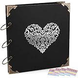 ADVcer Photo Album DIY Scrapbook, 10x10 inch 50 Pages Double Sided, Vintage Hardcover Three-Ring Binder Picture Booth - Image 1