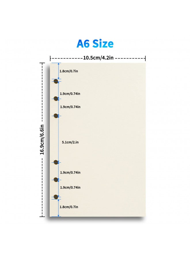 Tofun A6 Refillable Paper, A6 Blank Refill Paper, A6 Binder Refills for 6-Ring Binders Planner Traveller Journal Notebook Dairy,Filler Paper Insert, 80 Sheets 160 Pages, Blank - Image 2