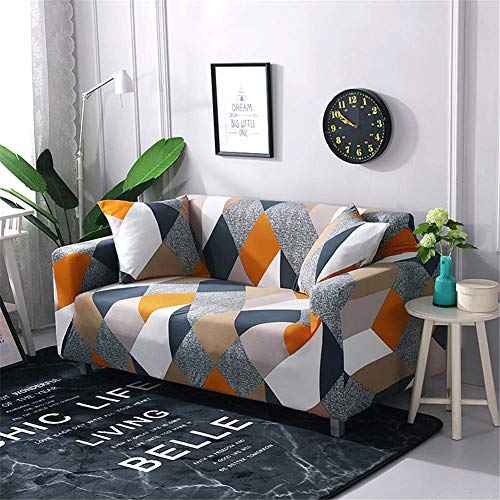 Lamberia Printed Sofa Cover Stretch Couch Cover Sofa Slipcovers for Couches and Loveseats with Two Free Pillow Case (Geometric, Loveseat) - Image 2