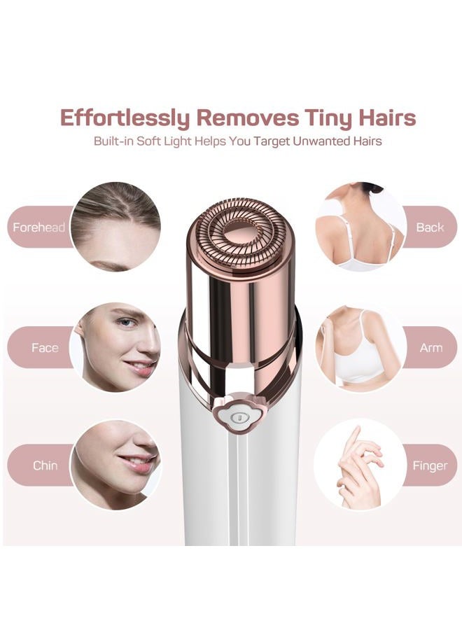 gurelax ماكينات حلاقة كهربائية للنساء لإزالة شعر الوجه - قابلة للشحن، 2 رؤوس بديلة - ماكينة حلاقة خالية من الألم للشفتين، الشارب، الذقن - Image 2