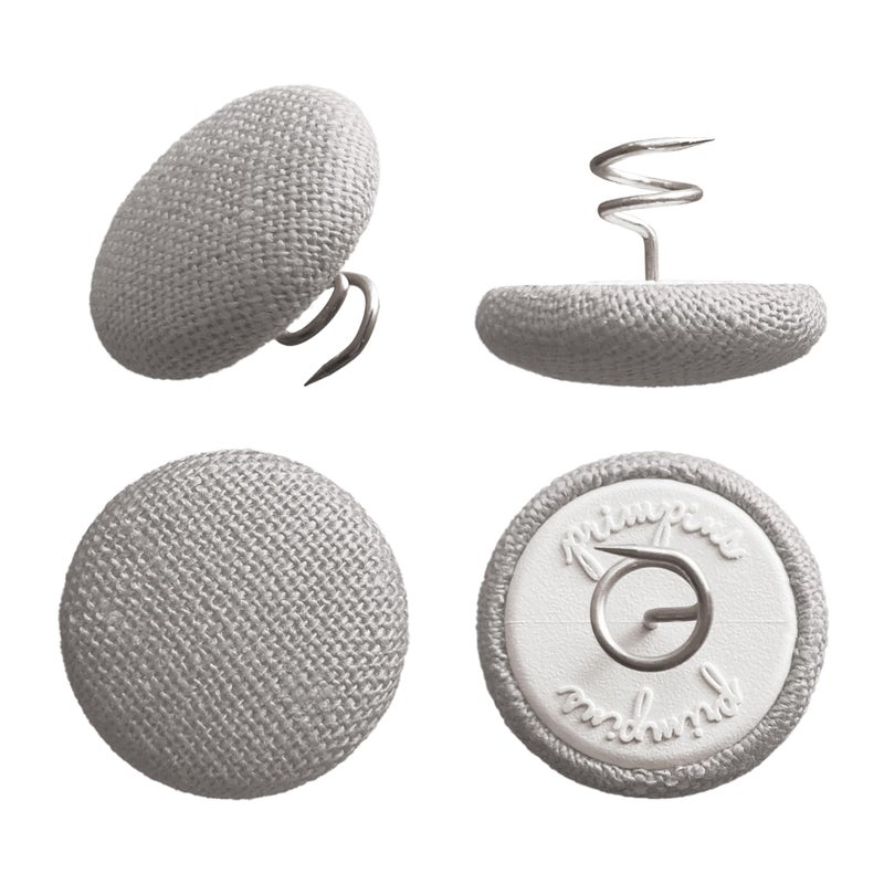 Primpins Primpins Short Upholstery Pins  Classic Linen  20 Colors Available  Fabric Covered Button Twist Pins  Keeps Furniture Covers in Place Set of 12 Medium Grey 