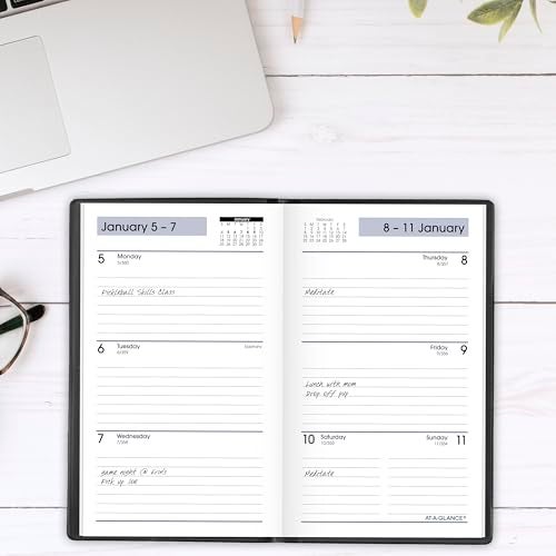 AT-A-GLANCE 2026 Planner, Weekly, 3-1/2" x 6", Pocket Size, Open Scheduling, DayMinder, Black (SK480026) - Image 2
