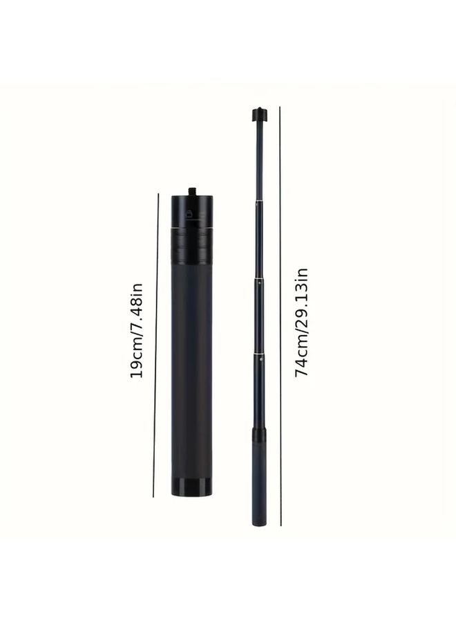 Black Aluminum Gimbal Selfie Stick Telescopic Extension Pole For DJI Insta360 X3 X4 X5 - Image 1