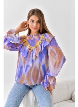 Garmi Ftz Women Chiffon Blouse Purple  - Image 2