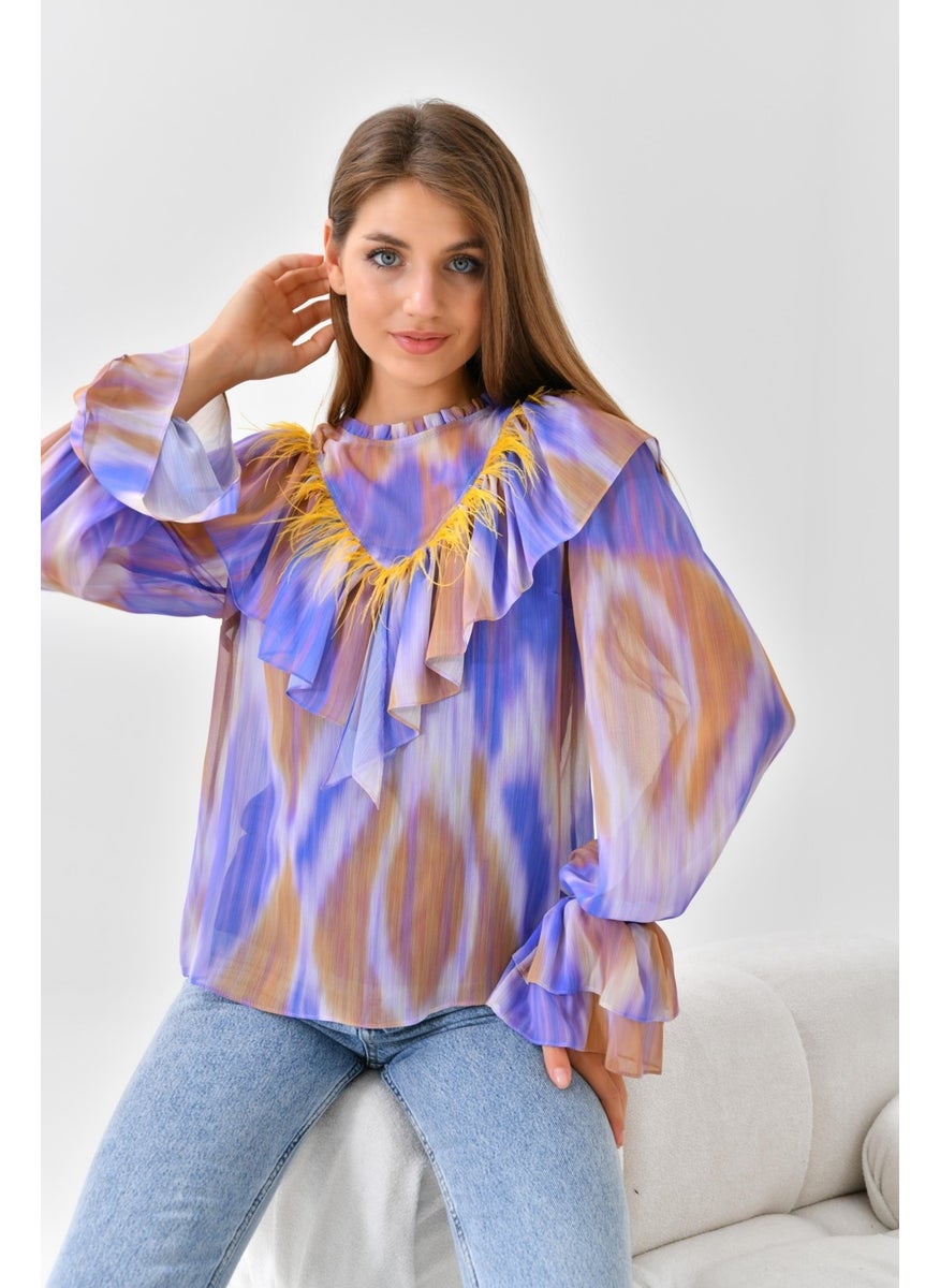 Garmi Ftz Women Chiffon Blouse Purple  - Image 2