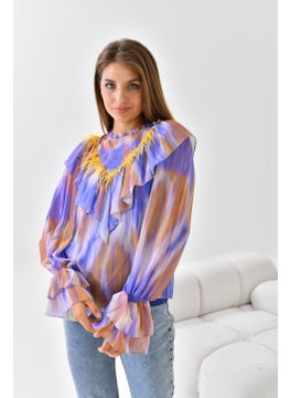 Garmi Ftz Women Chiffon Blouse Purple  - Image 4