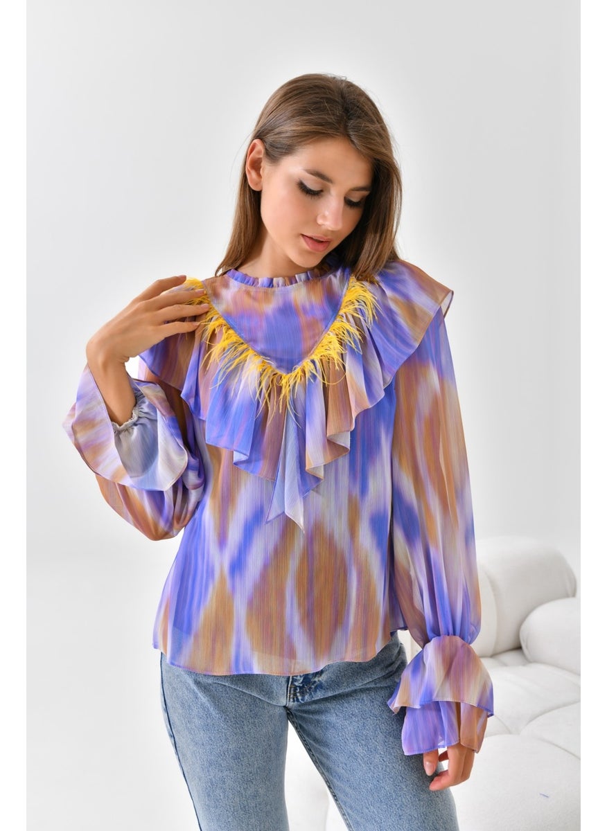 Garmi Ftz Women Chiffon Blouse Purple  - Image 5