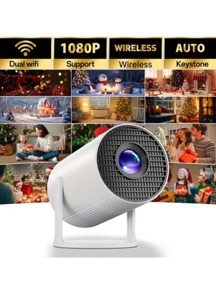 Upgrade Mini Projector with WiFi and Bluetooth 4K Support Smart Portable Projector Android 11 Auto Keystone Voice Control Remote 180 Degree RotationHome Video Projetor for Bedroom  - Image 1