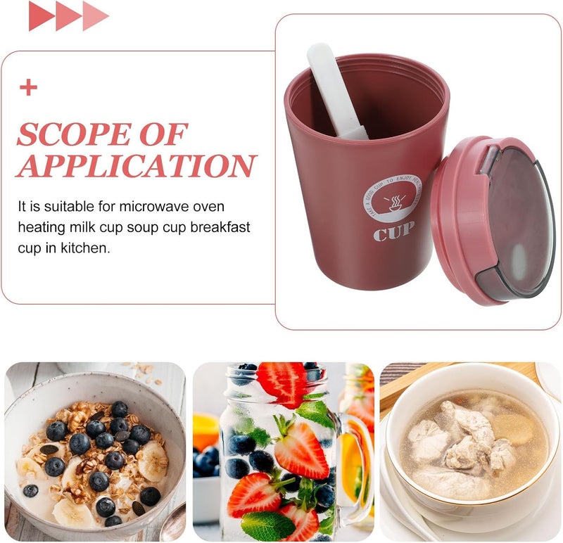 Cabilock Microwave Soup Containers With Lids Microwavable Soup Mug Soup Cups With Scoop Ramen Noodle Bowl Travel Container With Lid For Ramen Soup Beverages - Image 3