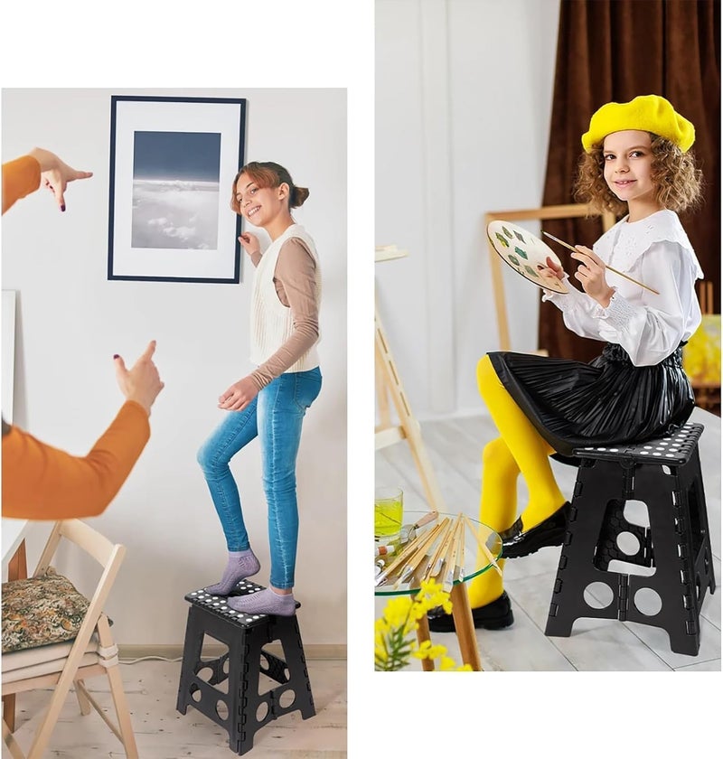 AONAT 45 cm Folding Stool, Folding Step Stool, Portable Folding Stool, Non-Slip Footrest for Children and Adults Elderly for Kitchen, Bathroom, Garden, Home - Image 4