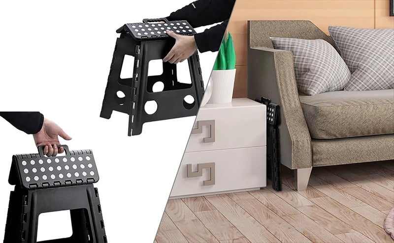 AONAT 45 cm Folding Stool, Folding Step Stool, Portable Folding Stool, Non-Slip Footrest for Children and Adults Elderly for Kitchen, Bathroom, Garden, Home - Image 5