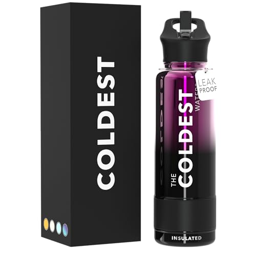 THE COLDEST WATER Coldest Insulated Water Bottle with Straw Lid Stainless Steel Metal Insulated Bottle for Men Women Violet Nova 40 oz - Image 1