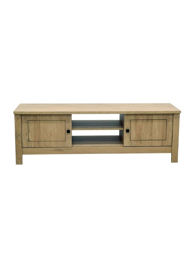 DANUBE HOME Athens 2-Door Tv Unit Stylish Tv Stand For Up To 60 Inches Modern Storage Cabinet Durable And Elegant Living Room Furniture Sleek Design For Home DÃ©cor - Light Oak  - Image 4
