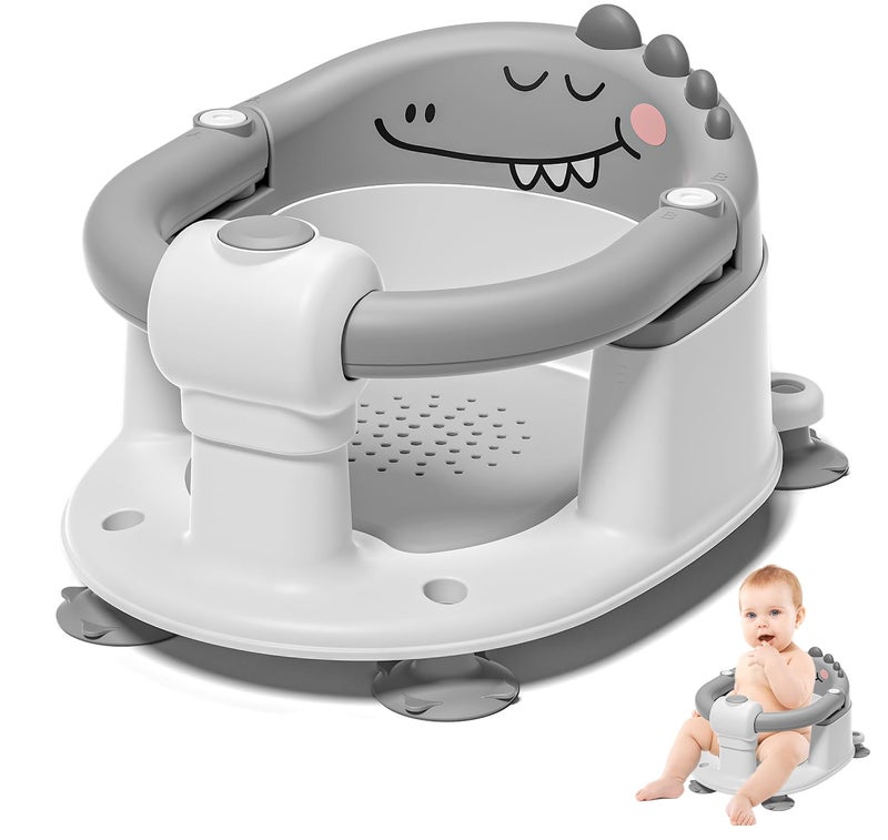 MoreFeel Baby Bath Seat for Babies 5 Months & Up - Non-Slip Bath Seat for Sitting Up, Soft Cushion & Compact Design, Toddler Bathtub Seat - Image 1