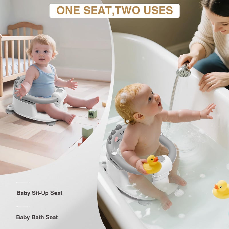 MoreFeel Baby Bath Seat for Babies 5 Months & Up - Non-Slip Bath Seat for Sitting Up, Soft Cushion & Compact Design, Toddler Bathtub Seat - Image 2