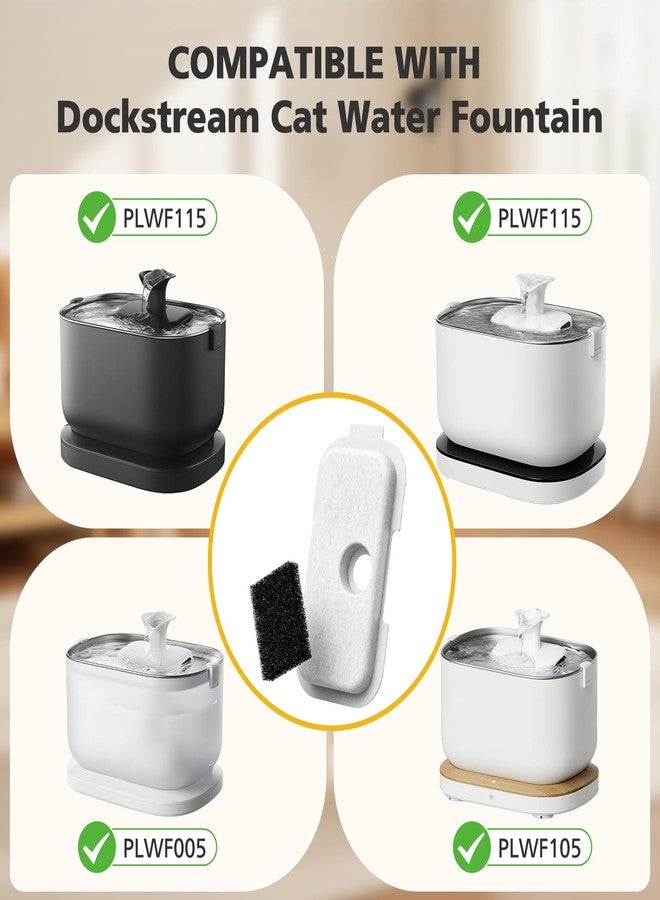 Caehomly 50 Pack PLWF115 Replacement Filters for Dockstream Cat Water Fountain PLWF005 PLWF115 PLWF105, 12 Months Set of Replacement Filters, 25 Filter and 25 Sponges - Image 2