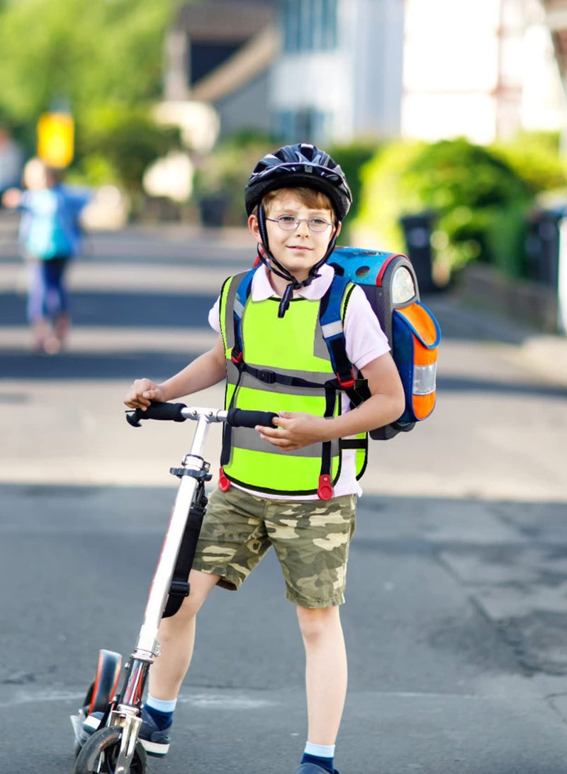 SYOSI Safety Vest Children, 2pcs Reflector Vest in Safety Vest Bicycle Child From (3-12 Years) Vest Neon Yellow Reflective for Better Visibility in Traffic - Image 5