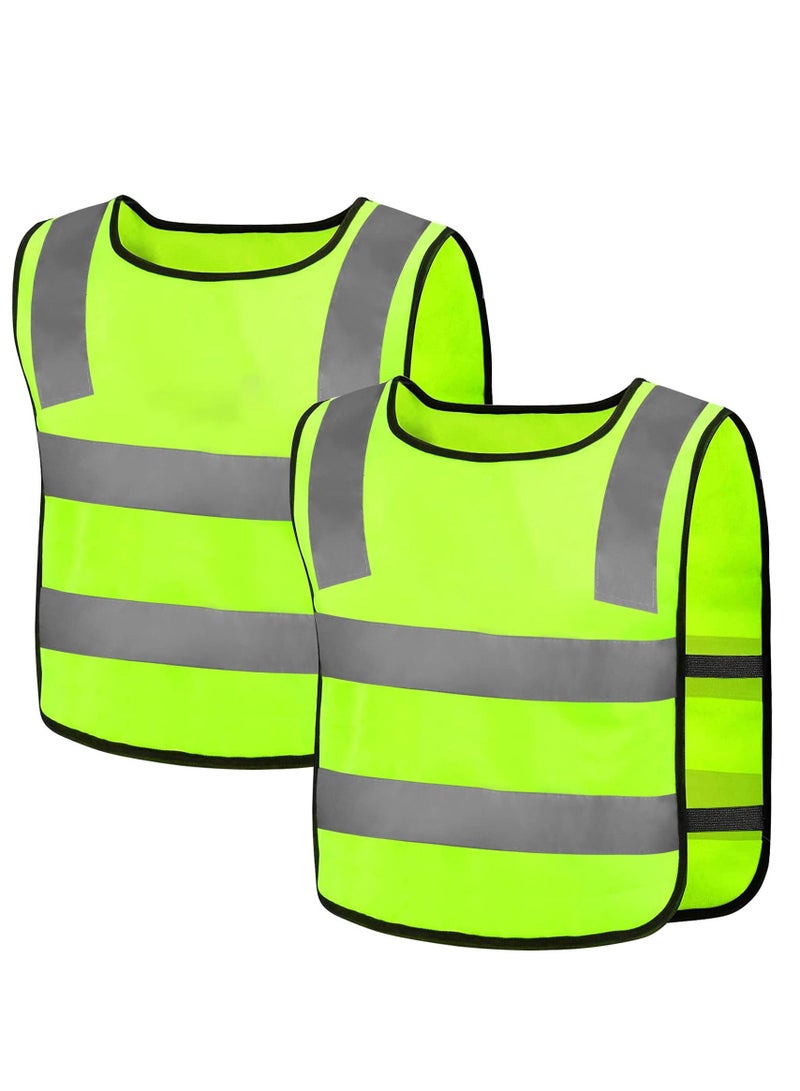 SYOSI Safety Vest Children, 2pcs Reflector Vest in Safety Vest Bicycle Child From (3-12 Years) Vest Neon Yellow Reflective for Better Visibility in Traffic - Image 1