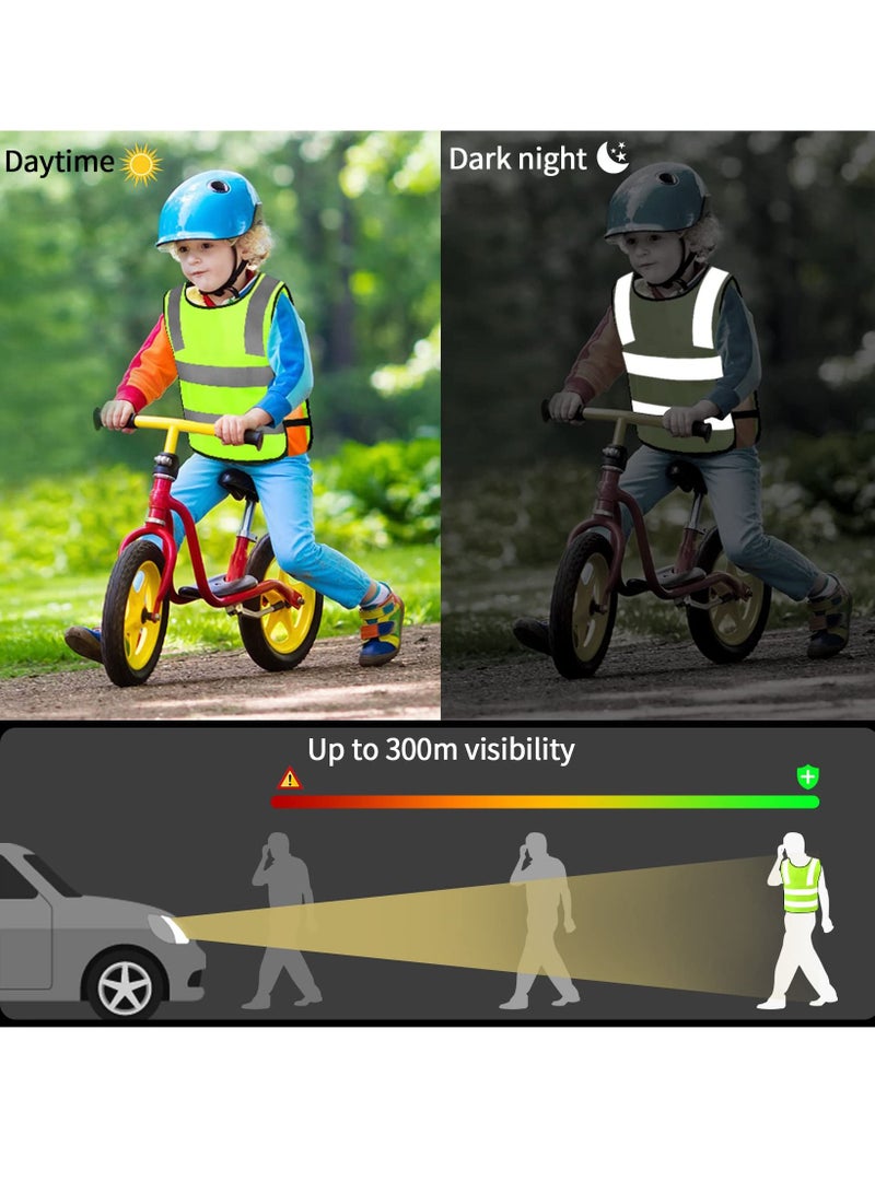 SYOSI Safety Vest Children, 2pcs Reflector Vest in Safety Vest Bicycle Child From (3-12 Years) Vest Neon Yellow Reflective for Better Visibility in Traffic - Image 2
