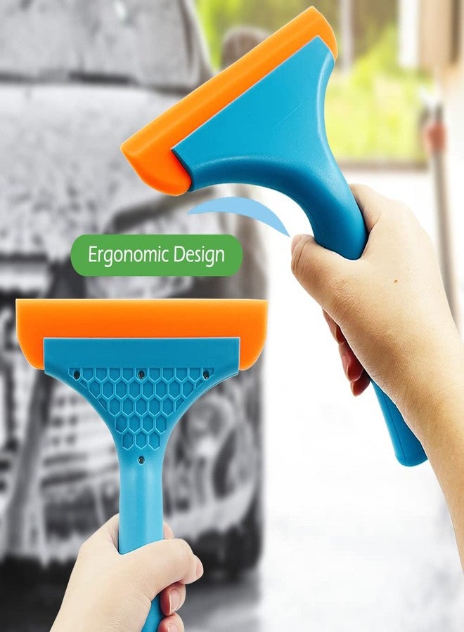 FineGood 3 Pcs Flexible Silicone Squeegee, FineGood 5.9” Blade Window Squeegee Shower Squeegee for Glass Doors, Car Windshield, Mirror, Window - Image 5