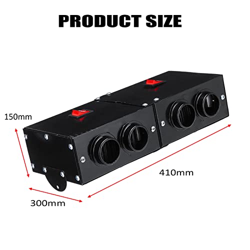 Torcarvh Car Heater Windshield De-Icers - Torcarvh Car Defogger 12V 500W Car Heater 2 in 1 Portable Car Heaters and Cooling Fan with Purification for Winter (24V 500W, 4 Holes) - Image 3