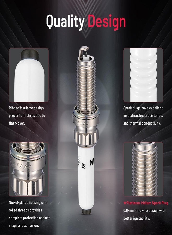 BDFHYK 93560 Platinum Iridium Spark Plugs Compatible with Porsche Cayenne Macan Panamera,Compatible with Audi A6 allroad Quattro A7 Sportback A8 Quattro Q7 Q8 RS5 S4 S5 S6 S7 SQ5 2.9L 3.0L V6 Set of 4 - Image 3