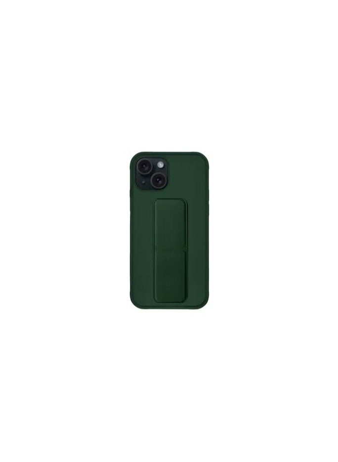 CATANES iPhone 15 Case Premium PU Leather Case with Stand Function Shockproof and Anti Scratch Finger Grip Case Cover Green - Image 1