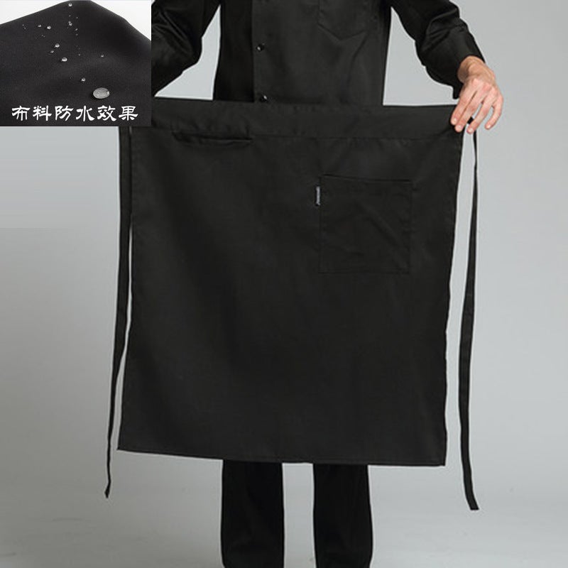 Chef Apron Mens Half-length Hotel Restaurant Restaurant Kitchen Kitchen Special White Waterproof Oil-proof Neck Neck Womens Neck Black Half Waterproof 