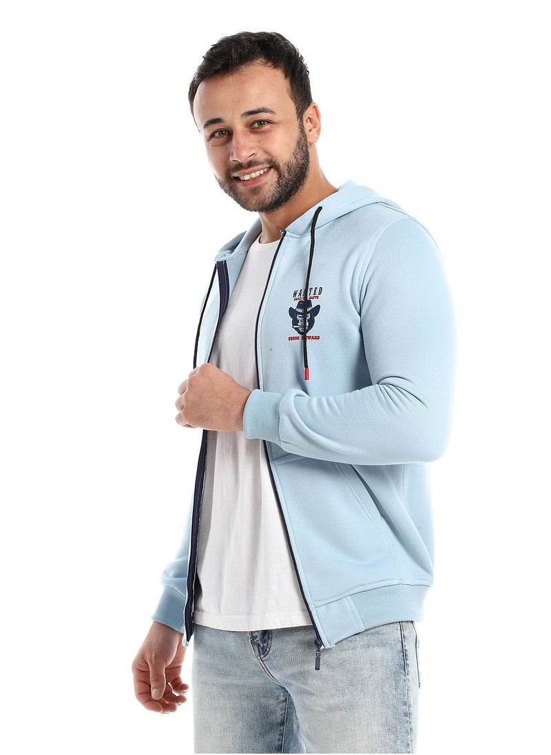 Caesar - Mens Printed Monkey Hoodie With Front Pockets and through zipper - Image 1
